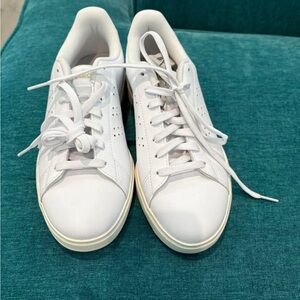 Adidas White and Gold Athletic Shoes